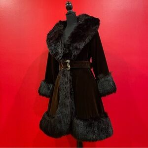 ✨Vintage 50s/60s Faux Fur Velvet Coat✨